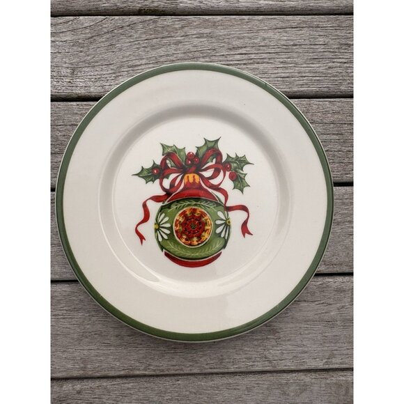 4 Christopher Radko Plates Holiday Celebration Christmas Dessert Appetizer 6” - Picture 3 of 8